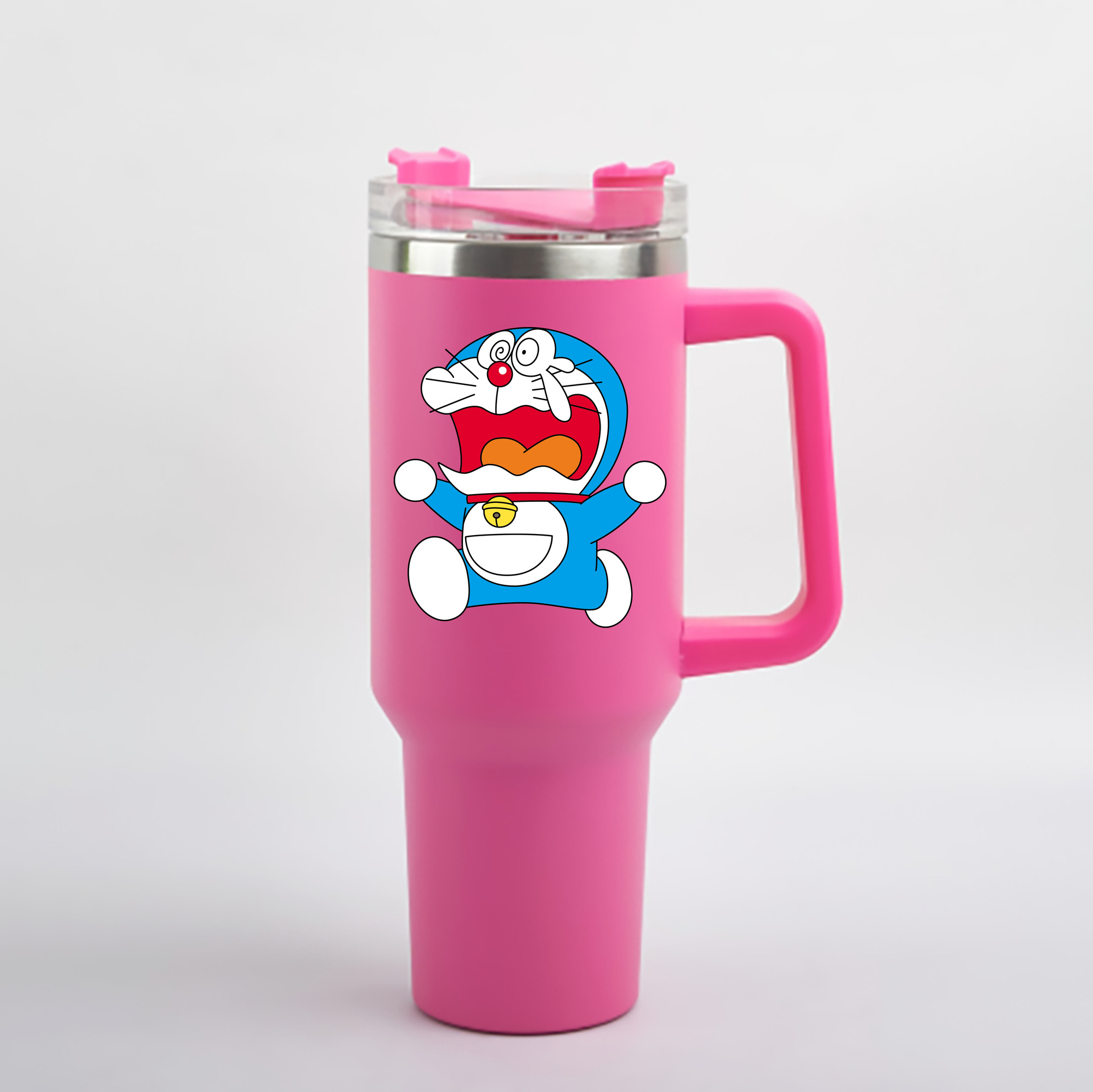 （画像用） ドラえもん Doraemon 1200mL車用タンブラー - クリスタルステッカー（プラスチックストロー付き）